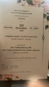 P. Chidambaram, who entered his 80s; Nalini Chidambaram; a special gift from Karthi Chidambaram!