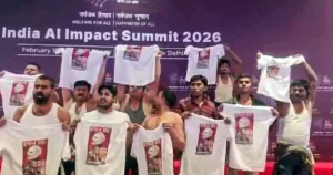 AI Conference: Congress team protests by removing shirts; BJP expresses condemnation!