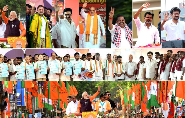 Puducherry Election: ‘Stalin, Modi, Rahul, Vijay’ – Political Leaders in Campaign | Photo Album