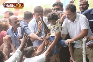 “30% commission… even God’s property is being looted!” – Rahul Gandhi criticizes the Puducherry NDA government.