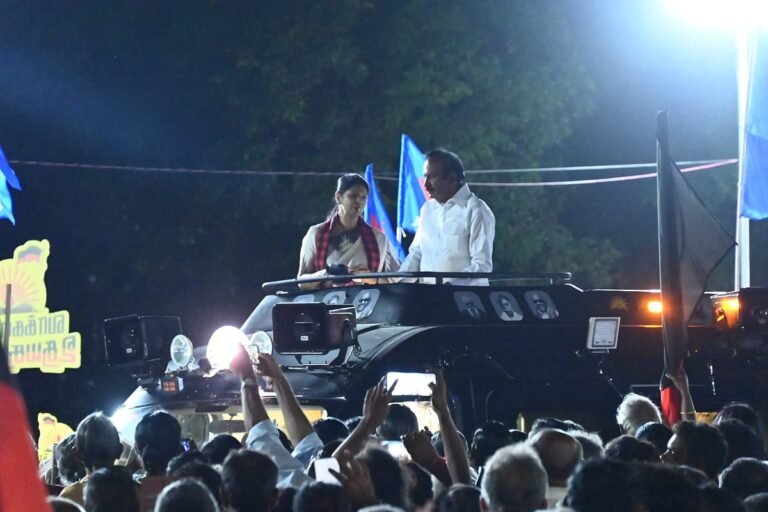Kanimozhi’s lively election campaign in Erode!