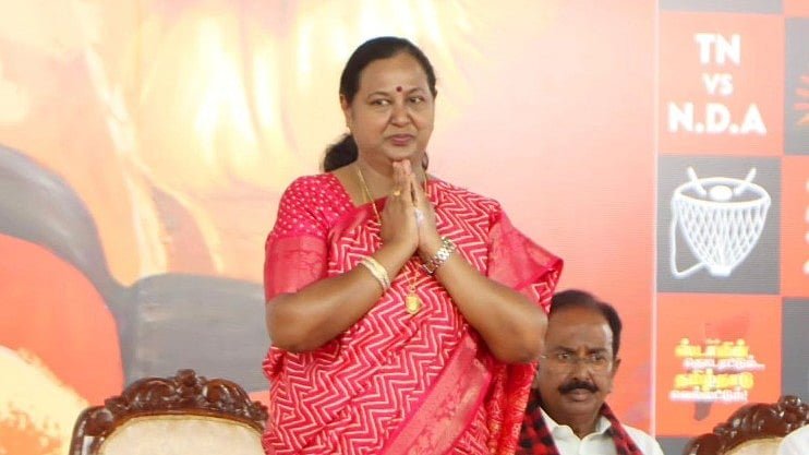 “C.V. Shanmugam’s statement is 100% true!” – Premalatha Vijayakanth in Virudachalam