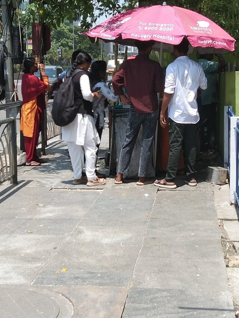 Anna Salai: Pedestrian path encroachment and scattered wires – people facing difficulties!