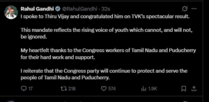 “No one can ignore this, nor will they ignore it” – Rahul Gandhi – Vijay Pongal