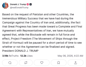 “Stopping Project Freedom” – Trump speaks inconsistently; talks between Iran and America?