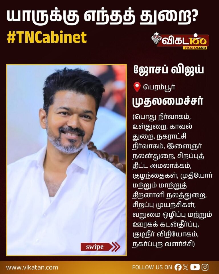Tamil Nadu Cabinet – Who is in charge of which department? | Photo Cards