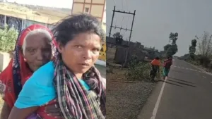 Daughter-in-law carries mother-in-law on her back for 9 km for a pension of Rs. 500! – Satheeshkar’s distress