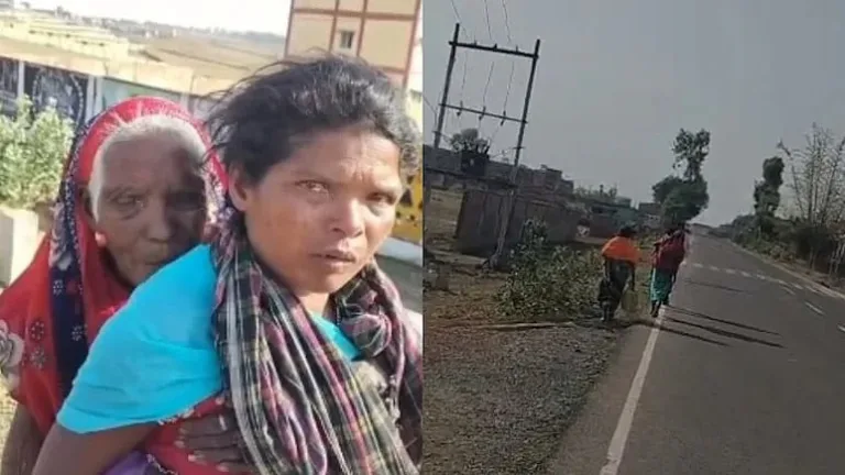 Daughter-in-law carries mother-in-law on her back for 9 km for a pension of Rs. 500! – Satheeshkar’s distress
