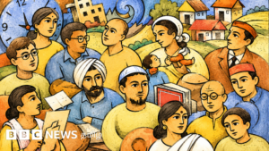 How did postage stamps and postcards help in counting the population in India?