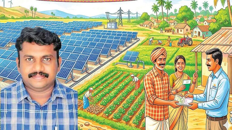 Solar panels on barren lands through the idea of Trichy Professor Madan… income for farmers!