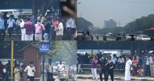 Smoke outside the Chennai Secretariat: Mild breathing difficulty for people passing by on the road!