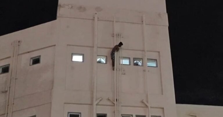 Madurai: A man, in an intoxicated state, climbed a building like ‘Spider-Man’ demanding to be reunited with his wife!