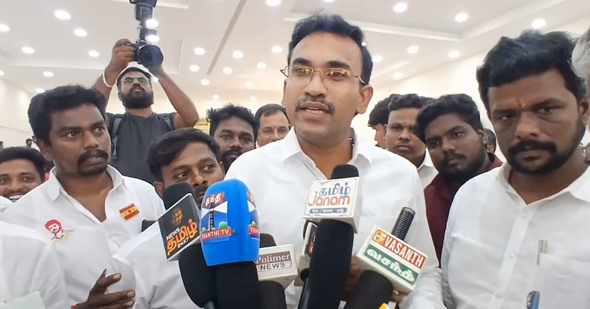 TVK: “Are stickers being pasted on previous government projects?” – Minister Arun Raj’s response