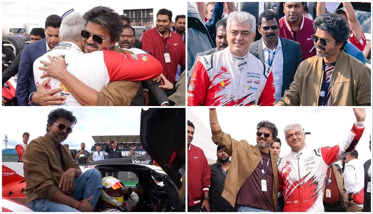 Vijay ran over and hugged him; Ajith welcomed him with a warm embrace - Silverstone highlights!