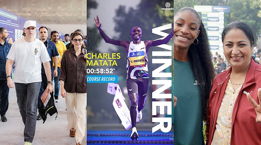 Kenyan athlete sets a historic record at the Delhi Half Marathon..! Chief Ministers Rekha Gupta and Omar Abdullah participate!